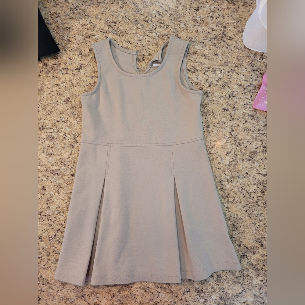 Wonder Nation Gray Pleated A-Line Dress Sleeveless